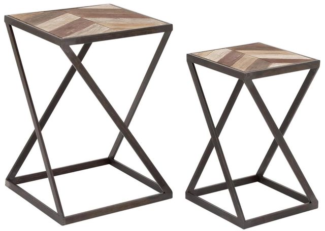 Deco Marche 2-Piece Brown Accent Table-1