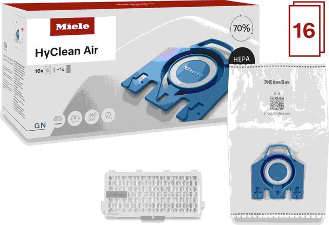 Miele Vacuum HyClean® Air Vacuum Bag 16-Pack for Complete C2 & Complete C3 with HEPA AirClean Filter-1