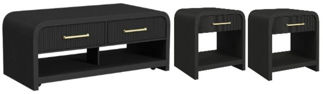 Elements International Ridgemont 3-Piece Black Occasional Table Set-0