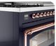 Ilve® Nostalgie II Noblesse 48'' Midnight Blue Pro Style Dual Fuel Range with Copper Trim-4