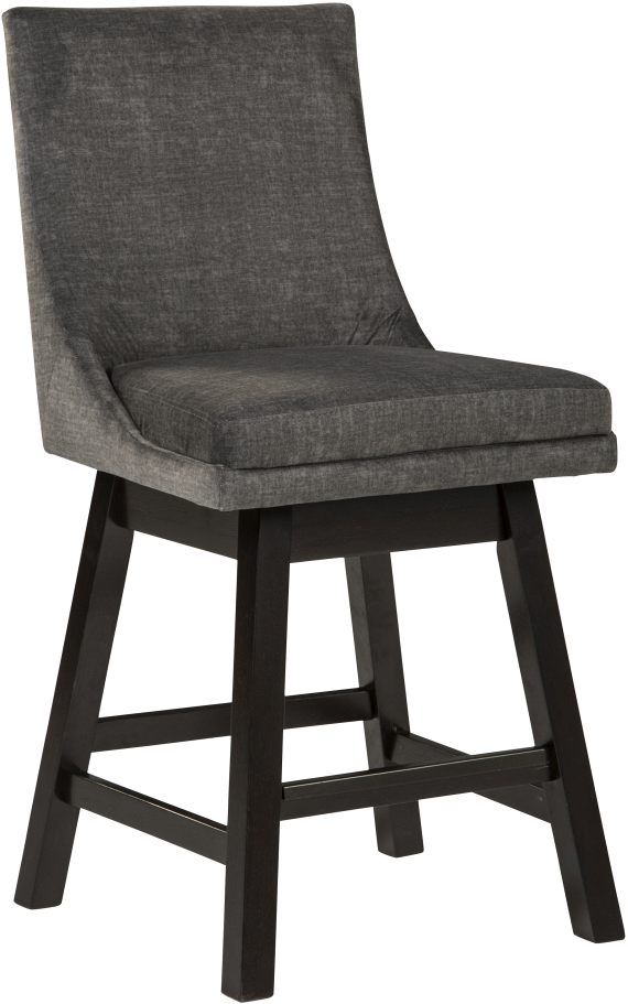 Signature Design by Ashley® Tallenger Dark Gray Upholstered Swivel Bar Stool -0