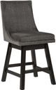 Signature Design by Ashley® Tallenger Dark Gray Upholstered Swivel Bar Stool -0
