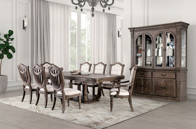 Furniture of America® Seven Oaks Beige/Weathered Oak Upholstered Dining Side Chair-1