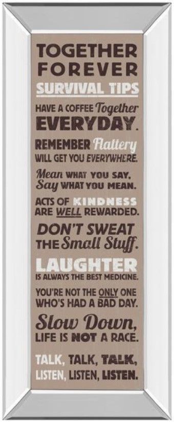 Classy Living Vintage Collection Survival Tips I Wall Art-0