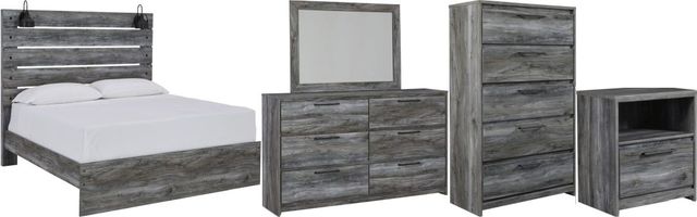 Signature Design by Ashley® Baystorm 5-Piece Gray Queen Panel Bed Set-0