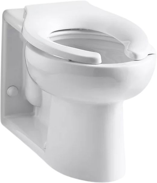 KOHLER® Anglesey™ White Floor-Mount Rear Spud Flushometer Bowl-0