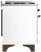 Ilve® Majestic III 48" White Pro Style Dual Fuel Liquid Propane Range with Griddle and Burnished Trim-4