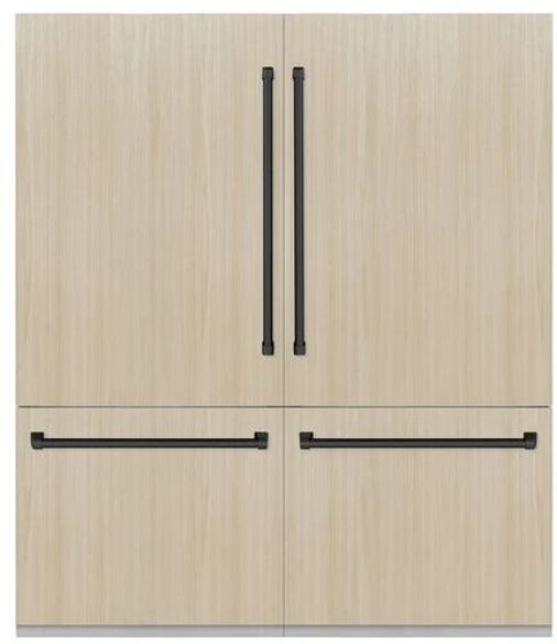 ZLINE Autograph Edition 72" 39.6 Cu. Ft. Panel Ready Built In French Door Refrigerator with Champagne Bronze Accents-0