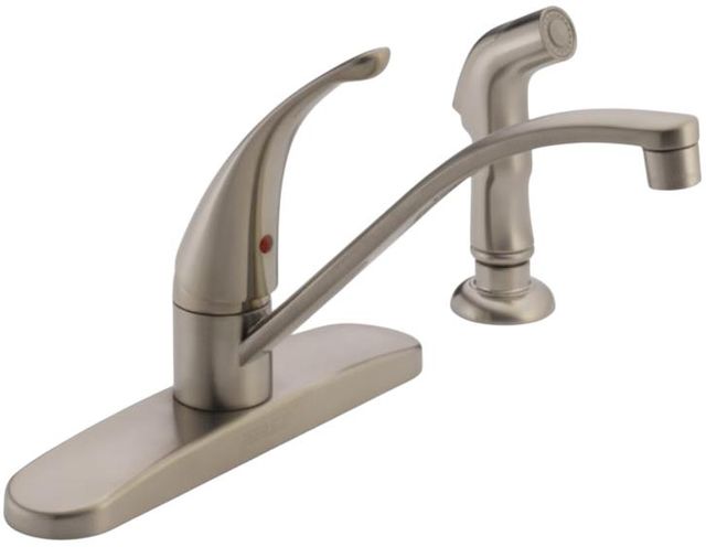 Peerless Core Stainless 8" Single Handle Kitchen Faucet with Side Sprayer-0