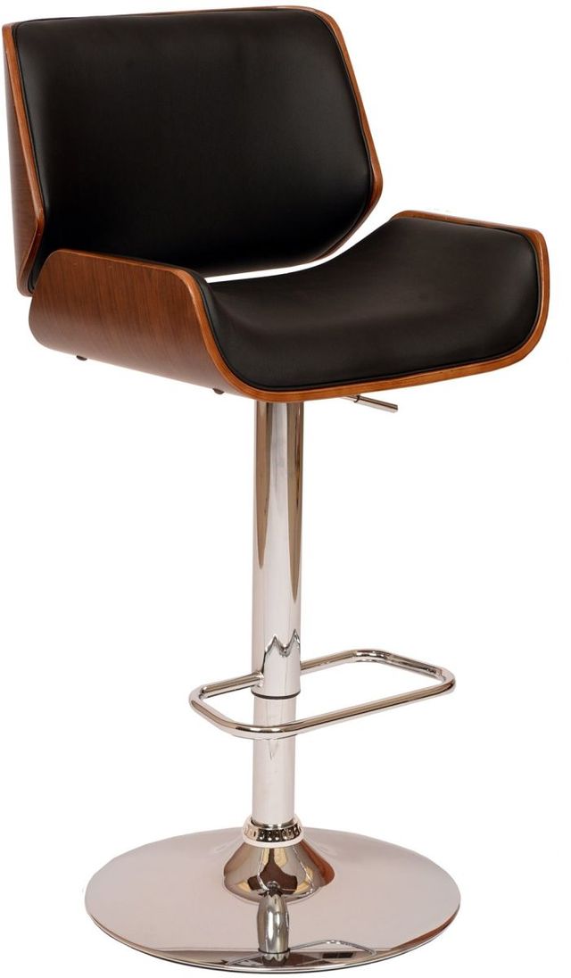 Armen Living London Black/Chrome/Walnut Bar Stool-0