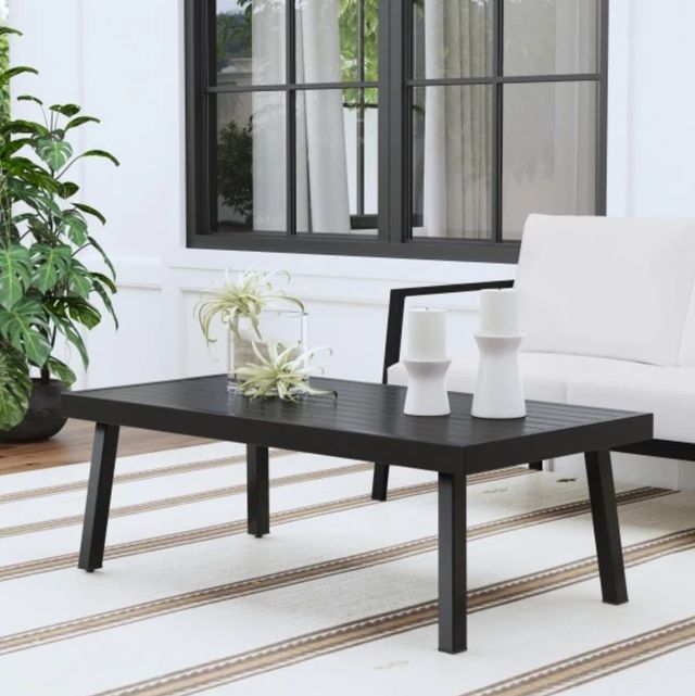 Linon Alora Black Aluminum Outdoor Coffee Table-1