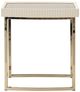 Michael Amini® Lisbon Silken Matte Cream Side Table with Gold Base-3