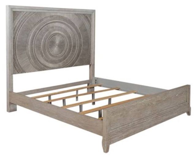 Liberty Furniture Belmar 4-Piece Silver Champagne/Washed Taupe California King Panel Bedroom Set-2