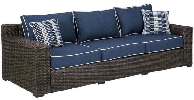 Signature Design by Ashley® Grasson Lane 5-Piece Blue/Brown Outdoor Conversation Set-1
