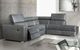 Via Furniture 6600 Gray Power Reclining Sectional with Adjustable Headrest-1