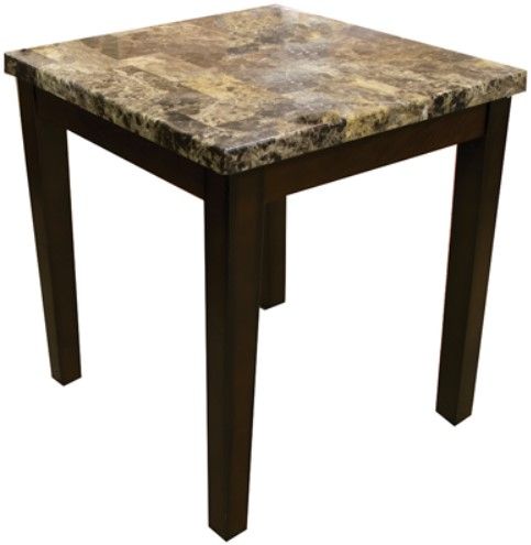 American Wholesale Furniture Breccia 3-Piece Dark Merlot/Faux Marble Table Set-2