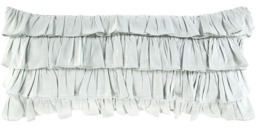 Surya Ruffle Ice Blue 32"x14" Toss Pillow with Polyester Insert-0