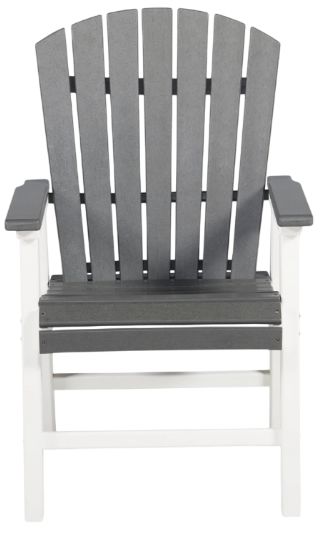 Signature Design by Ashley® Transville 2-Piece Gray/White Polyethylene Outdoor Dining Arm Chair-2