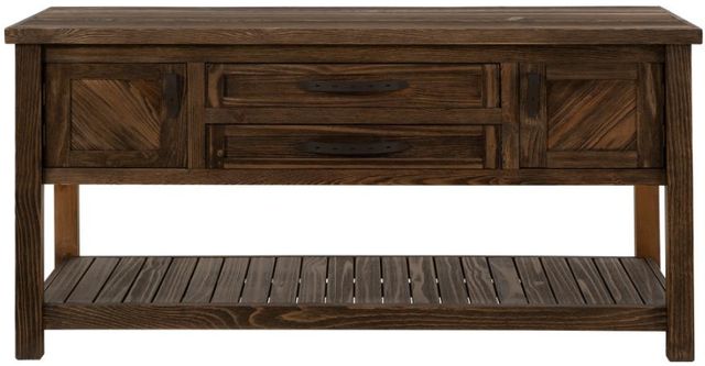 International Furniture Direct Dutton Brown Sofa Table-3