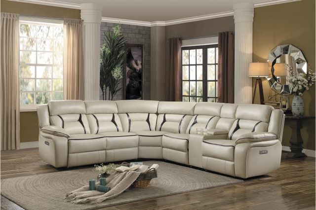 Homelegance® Amite Beige Leather Gel Power Armless Reclining Chair-2