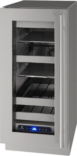 U-Line 5 Class Collection 15” 2.9 Cu. Ft. Stainless Steel Beverage Center with Left Hinge Glass Door-0