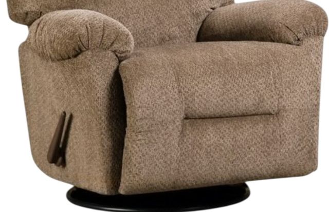 American Wholesale Furniture Hudson Chocolate Manual Swivel Rocker Recliner-1