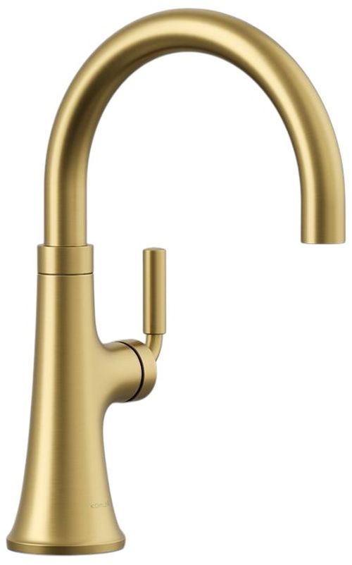 KOHLER® Tone® Matte Black with Brushed Moderne Brass Single-Handle Bar Sink Faucet-0