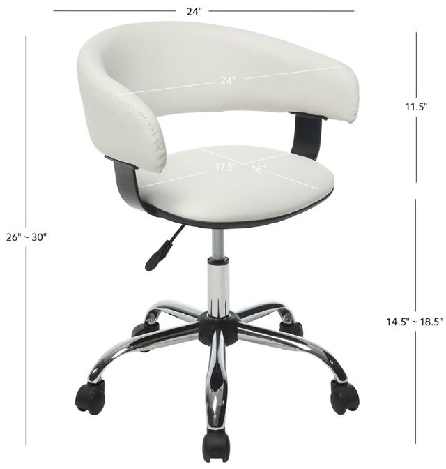 Powell® White Gas Lift Desk Chair-2