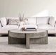 Classic Home Sonoma Antique White 52" Round Coffee Table with Distressed Gray Base-1