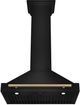 ZLINE Autograph Edition 30" Black Stainless Steel Wall Mounted Range Hood with Champagne Bronze Handle-3