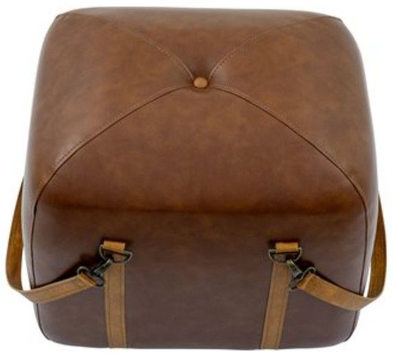YHD Carter Cognac Ottoman Pouf-4