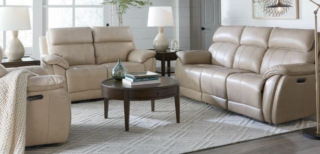 Bassett® Furniture Club Level Levitate Diamond Leather Power Reclining Sofa-1