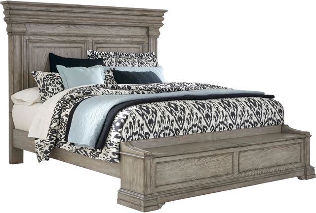 Pulaski™ Madison Ridge Gray California King Panel Bed with Blanket Chest Footboard-0