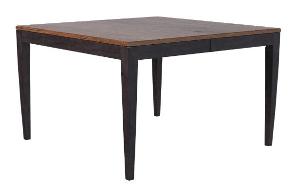 Country View Woodworking Customizable Englewood Cherry Top 38" Dining Table with 2-Leaves and Brown Maple Base-0