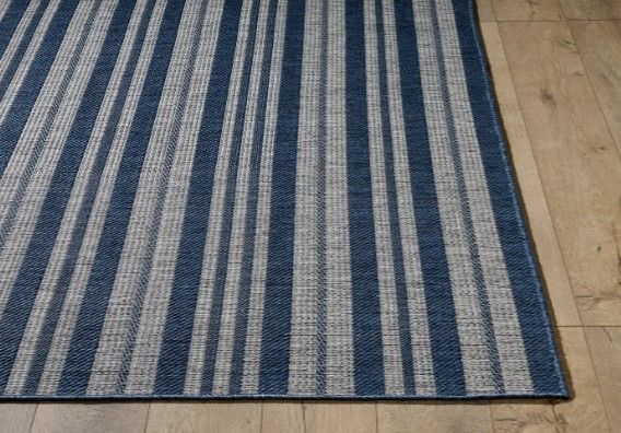 KAS Rugs Provo Blue Stripes 5'x8' Area Rug-1