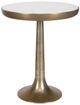 Uttermost® Gianno Antique Brass/White Round Marble Side Table-0