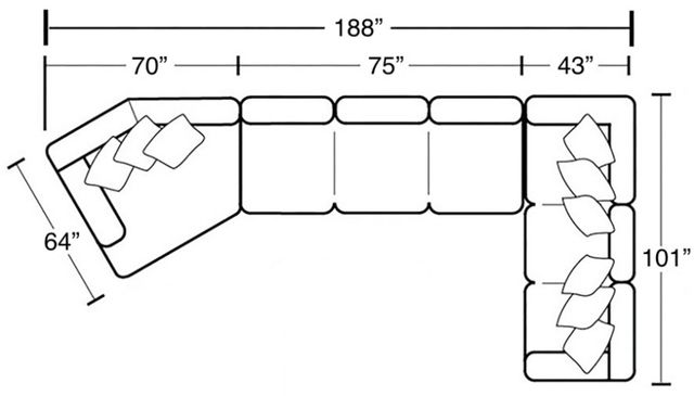 Jackson Furniture Mammoth 3-Piece Smoke Right Side Facing Sectional-1