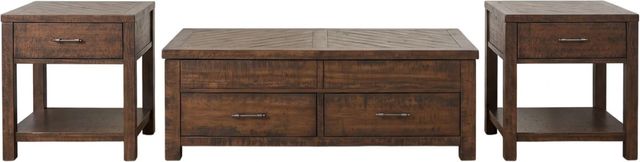 Elements International Jax 3-Piece Cherry Occasional Table Set-0