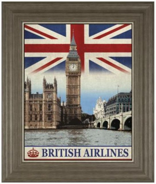 Classy Living The Portmanteau Collection Vintage Travel London 22" Wall Art-0