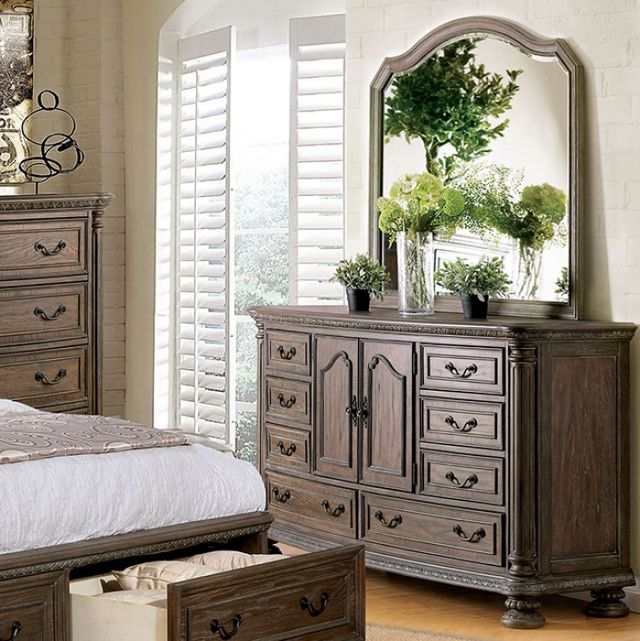Furniture of America® Lysandra 4-Piece Beige/Rustic Natural Tone Queen Bedroom Set-2