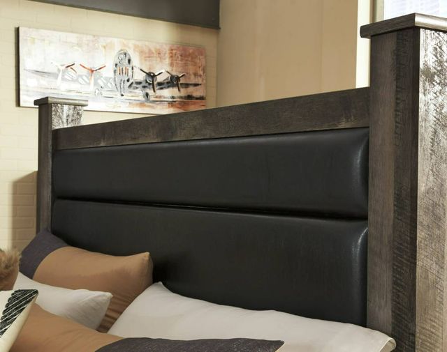 Signature Design by Ashley® Wynnlow Gray Queen Upholstered Poster Bed-1
