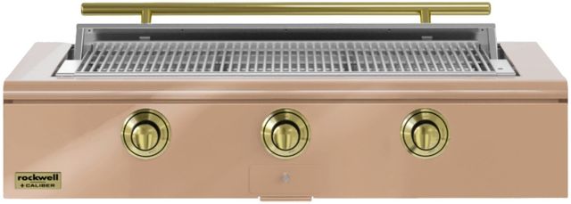 Caliber™ Rockwell Social 3-Burner Champagne Built-In Liquid Propane Grill with Brass Hardware-0