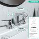 Hansgrohe Metris C Chrome Widespread Faucet 100 with Pop-Up Drain-2