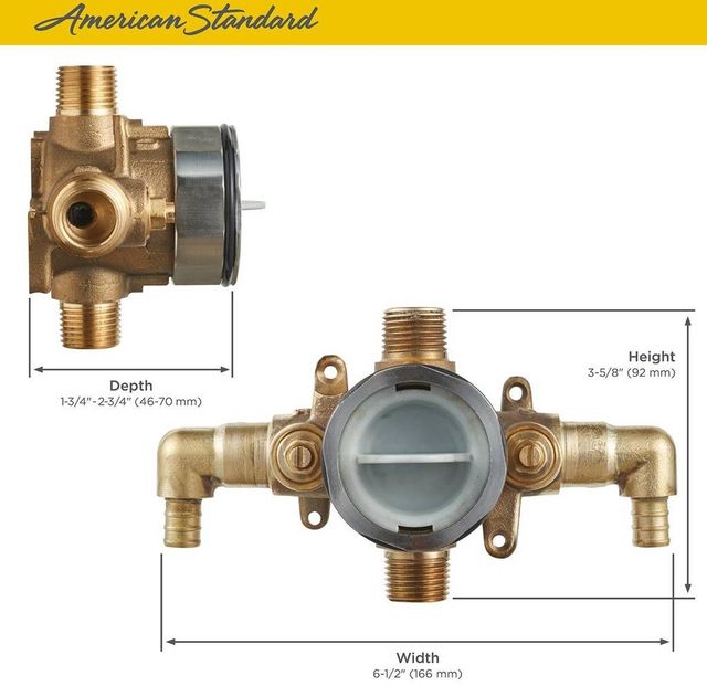 American Standard Flash® Shower Rough-In Valve with PEX Inlet Elbows/Universal Outlets and Screwdriver Stops for Crimp Ring System-3