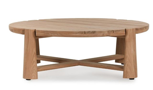Classic Home Aston Natural Outdoor Round Coffee Table-1