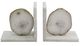 A & B Home 2-Piece Polished White Agate and Marble Bookend Set-1