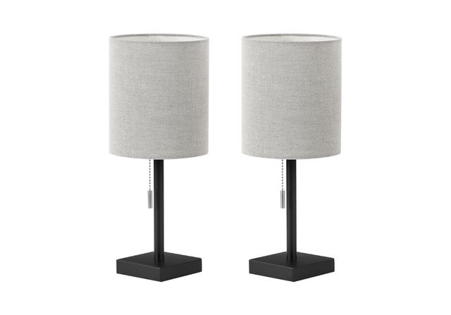 Monarch Specialties Inc. 2-Piece Black Metal 17" Table Lamp-0