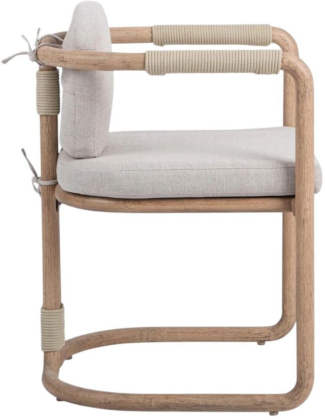 Classic Home Dawson Butterscotch Fabric/Wooden Outdoor Armchair-3