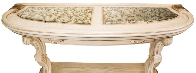 Michael Amini® Platine De Royale Champagne Oval Console Table-3