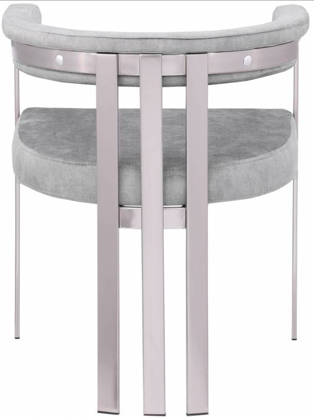 Meridian Furniture Marcello Gray/Brushed Chrome Velvet Dining Chair-2
